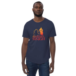 Men's Curved Hem T-Shirt - Singh - Lion